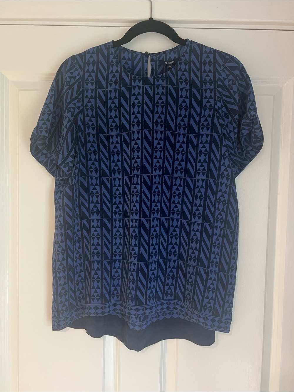 Blue Patterned Short-Sleeve Top - Madewell